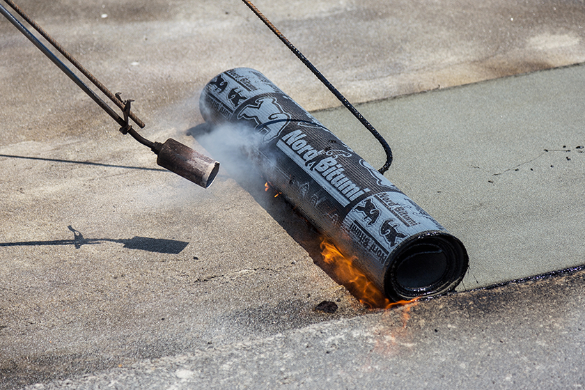 construction site installs roll